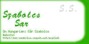 szabolcs sar business card